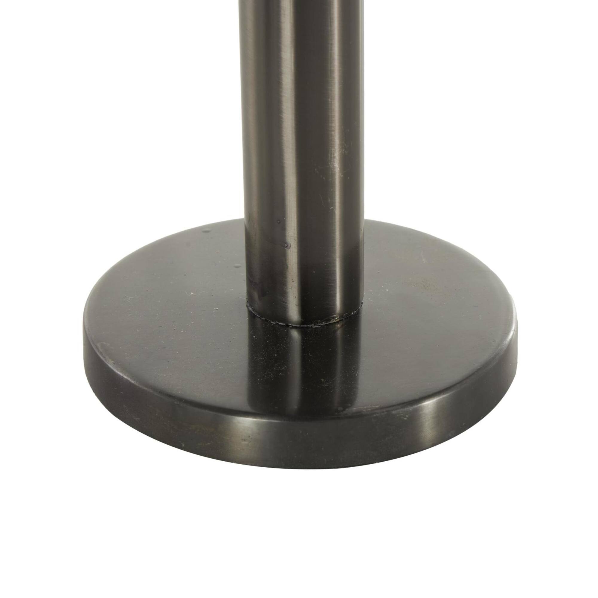 Silver Stainless Steel Slim Decorative Candle Holder with Round Base Set